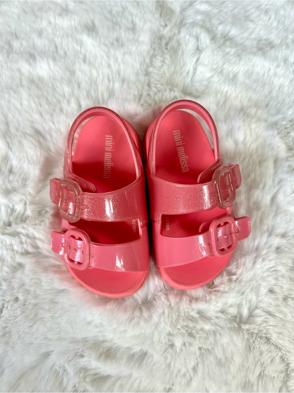 Mini Melissa Jelly Pink Glitter Sandals Toddler 6
